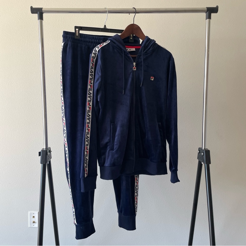 FILA Navy Blue Tracksuit Set with Logo